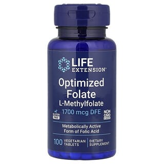 Life Extension, Optimized Folate, 1,700 mcg DFE, 100 Vegetarian Tablets