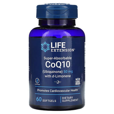 Life Extension, Extra Absorbable CoQ10 Softgels with D-Limonolein, 50 mg, 60 Softgels