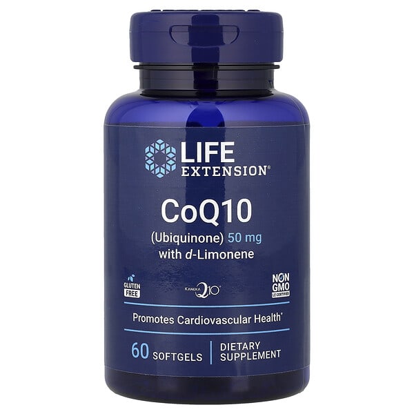 Life Extension, 特易吸收輔酶 Q10 軟膠囊，含 D-檸檬油精，50 毫克，60 粒裝