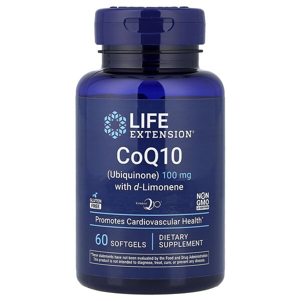 Life Extension, 特易吸收輔酶 Q10（泛醌），含右旋檸檬烯，100 毫克，60 粒軟凝膠