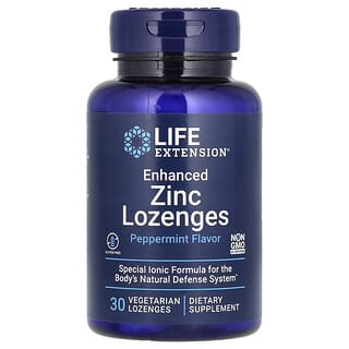 Life Extension, Enhanced Zinc Lozenges, Peppermint, 30 Vegetarian Lozenges