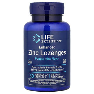 Life Extension, леденцы с улучшенным содержанием цинка, со вкусом перечной мяты, 30 вегетарианских леденцов (18,75 мг в 1 леденце)