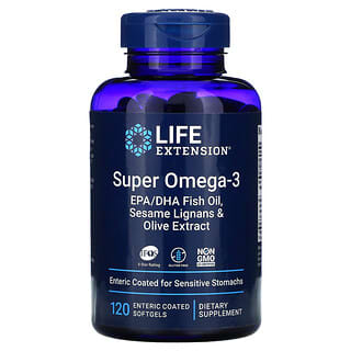 Life Extension, Super omega-3, 120 cápsulas blandas con recubrimiento entérico