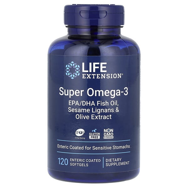 Life Extension, 超級 Omega-3 EPA/DHA 魚油，120 粒腸溶包衣軟凝膠