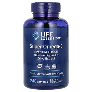 Life Extension, Super Omega-3, добавка с омега-3, 240 капсул