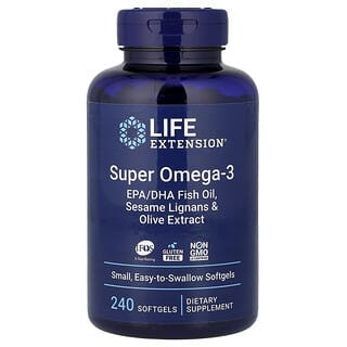 Life Extension, Super oméga-3, 240 capsules à enveloppe molle