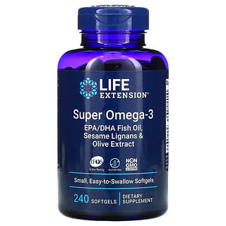 Life Extension, Super omega-3, 240 cápsulas blandas