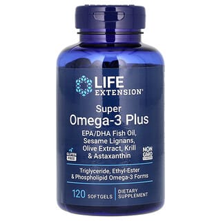 Life Extension, Super Omega 3 Plus, 120 Kapsul Gel Lunak