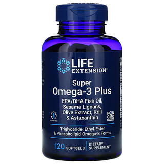 Life Extension, Super omega-3 plus, 120 cápsulas blandas