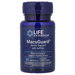 Life Extension, MacuGuard, Refuerzo ocular con azafrán, 60 cápsulas blandas