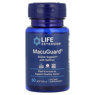 Life Extension, MacuGuard, Wsparcie oczu z szafranem, 60 kapsułek miękkich