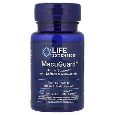 Life Extension, MacuGuard®, Ocular Support with Saffron & Astaxanthin, 60 Capsules