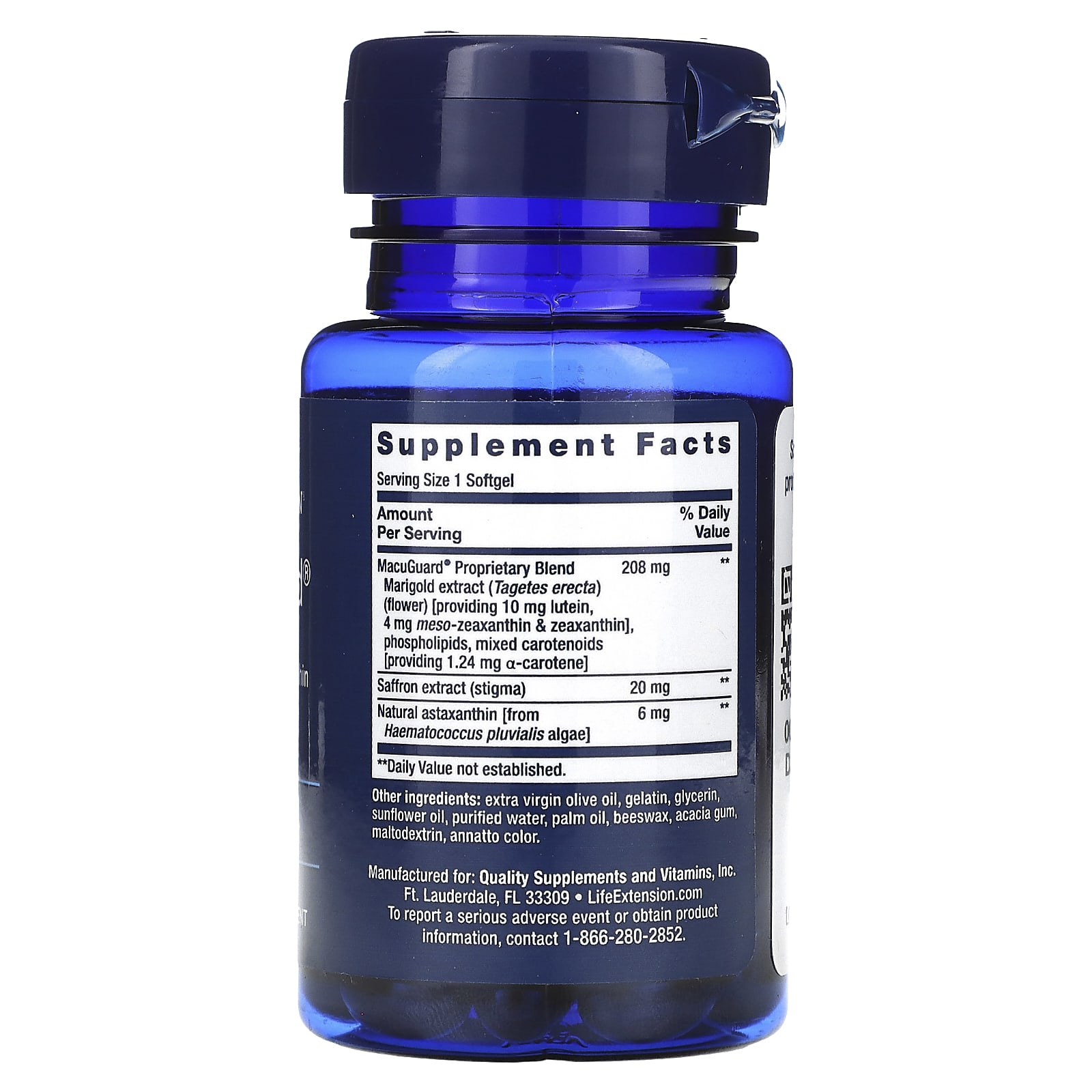 thumbnail image 2 of Life Extension MacuGuard Ocular Support – 60 Softgels With Saffron, Astaxanthin, Lutein – Exp 2026 2 of 4