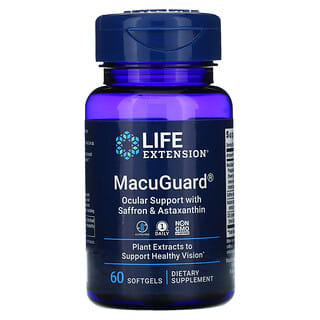 Life Extension, MacuGuard، دعم للإبصار بالزعفران والأستازانتين، ، 60 كبسولة هلامية