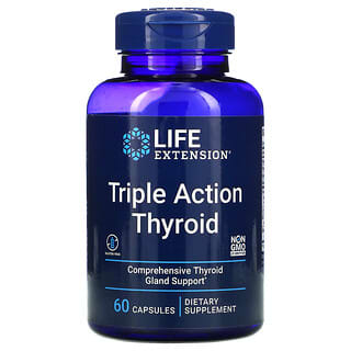 Life Extension, Suplemento de triple acción para la función tiroidea, 60 cápsulas