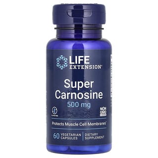 Life Extension, Super carnosine, 500 mg, 60 capsules végétariennes