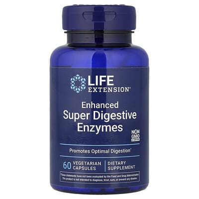 Life Extension, Enhanced Super Digestive Enzymes, 60 Vegetarian Capsules