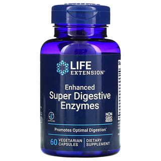 Life Extension, 加强的超级消化酶，60 粒素食胶囊