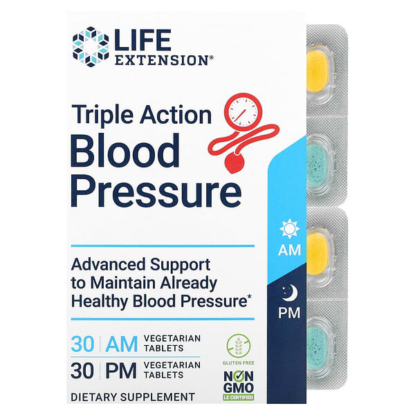 Life Extension, Triple Action Blood Pressure, Am Pm, 2 Pack, 30 