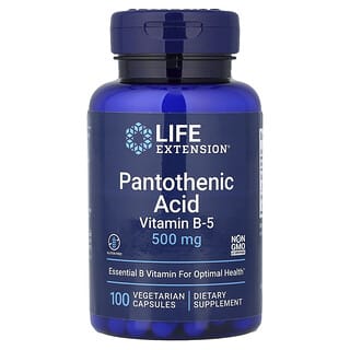 Life Extension, Pantothenic Acid, Vitamin B-5, 500 mg, 100 Vegetarian Capsules