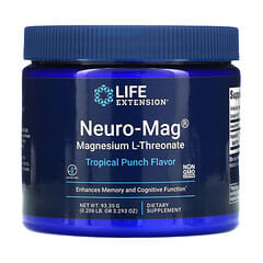 Life Extension, Neuro-Mag, Magnesium L-Threonate, Sabor Ponche Tropical, 93,35 g (3,293 oz)