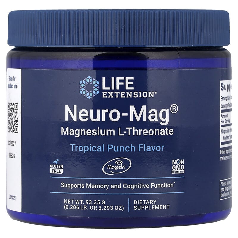 Neuro-Mag®, L-treonat de magneziu, Punch tropical, 93,35 g