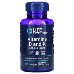 Life Extension, 含碘维生素 D + K 胶囊，60 粒