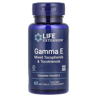 Life Extension, Gamma E，混合生育酚和生育三烯酚，60 粒软凝胶