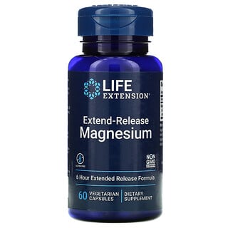 Life Extension, Magnesio de liberación prolongada, 60 cápsulas vegetales