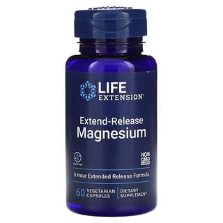 Life Extension, Magnesio de liberación prolongada, 60 cápsulas vegetales