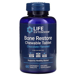 Life Extension, Restauración ósea, Chocolate, 60 comprimidos masticables