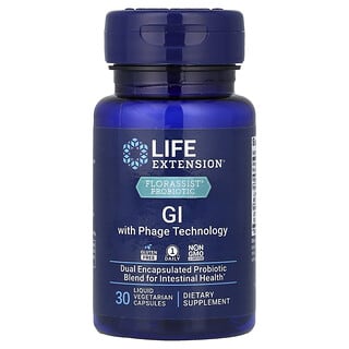 Life Extension, пробіотик Florassist®, шлунково-кишковий тракт із фаговою технологією, 30 вегетаріанських капсул із рідиною