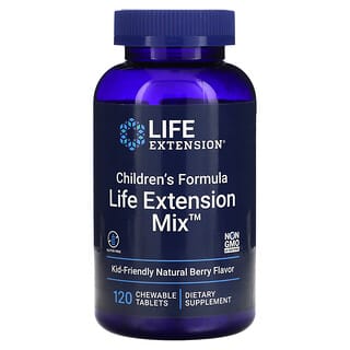 Life Extension, Fórmula para niños, Mezcla para prolongar la vida, Baya natural, 120 comprimidos masticables