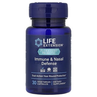 Life Extension, FLORASSIST®, пробиотик, иммунная и назальная защита, 30 вегетарианских капсул