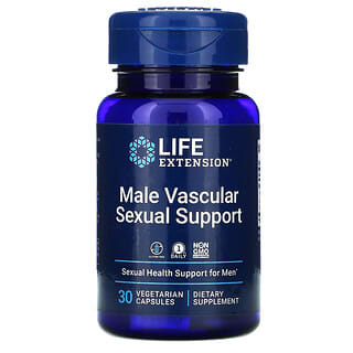 Life Extension‏, Male Vascular Sexual Support, תוסף תזונה לגברים, 30 כמוסות צמחיות