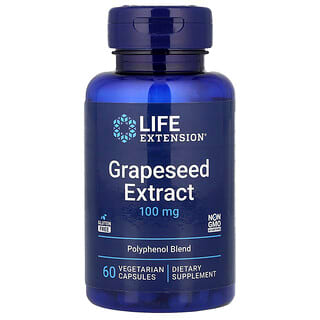 Life Extension, экстракт виноградных косточек, 60 вегетарианских капсул
