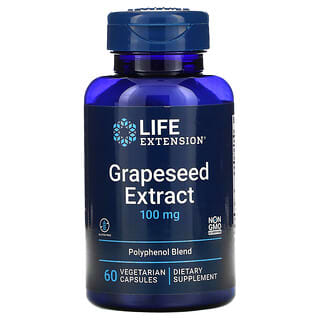 Life Extension, Extracto de semilla de uva, 100 mg, 60 cápsulas vegetales