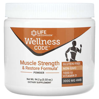Life Extension, Wellness Code, Muscle Strength & Restore Formula Powder, 3.32 oz (94.2 g)