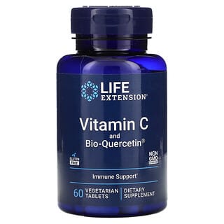 Life Extension, 비타민C 및 바이오-퀘르세틴, 베지 정제 60정