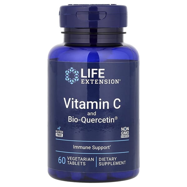 Life Extension, Vitamin C and Bio-Quercetin®, 60 Vegetarian Tablets