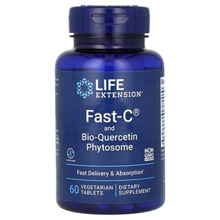 Life Extension, Fast-C с фитосомами биокверцетина, 60 вегетарианских таблеток