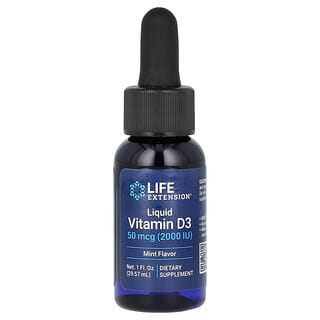 Life Extension, Liquid Vitamin D3, Mint, 1 fl oz (29.57 ml)
