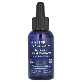 Life Extension, Жидкий мелатонин быстрого действия, «Цитрус-ваниль», 59 мл (2 жидк. унции)