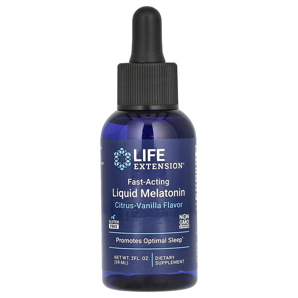 Life Extension, 即効型液体メラトニン、シトラスバニラ味、59ml（2液量オンス）