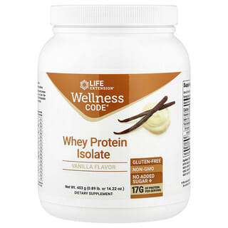 Life Extension, Wellness Code，分离乳清蛋白，香草味，0.89 磅（403 克）