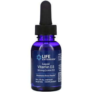 Life Extension, Vitamine D3 liquide, 50 µg (2000 UI), 29,57 ml