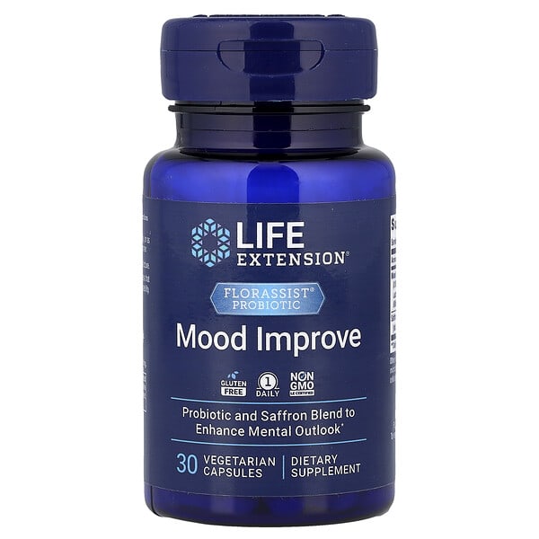 Life Extension FLORASSIST® Probiotic, Mood Improve, 30 Vegetarian Capsules