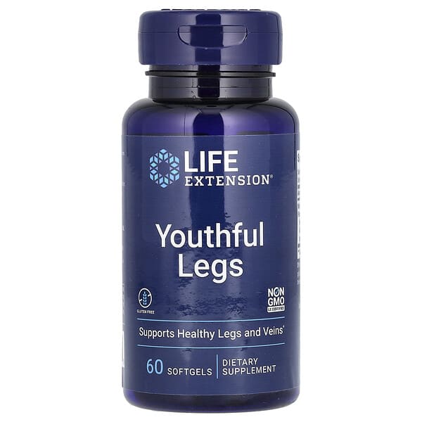 Life Extension Youthful Legs, 60 Softgels (250 mg per Softgel)