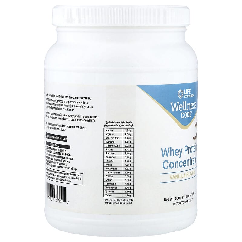 Wellness Code®, Whey Protein Concentrate, Vanilla, 1.10 lb (500 g)