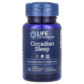 Life Extension‏, Circadian Sleep, לשיפור השינה, מכיל 30 כמוסות נוזליות צמחיות